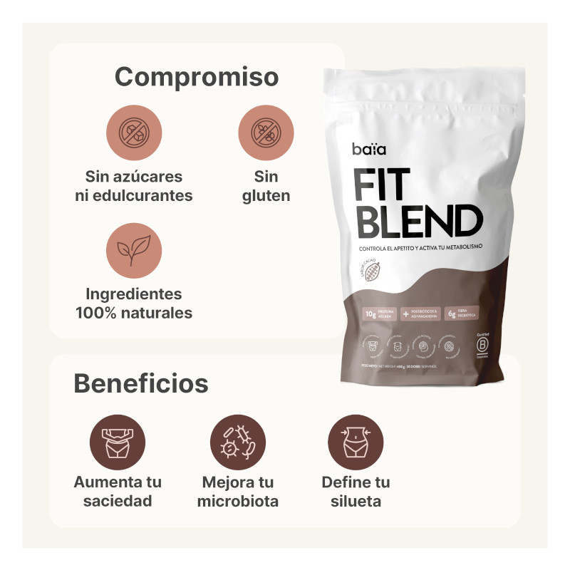 BAIA FIT BLEND CACAO 600G - Imagen 2